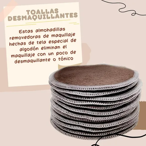 Toallas Desmaquillantes Facial Reutilizables Ecológicas, 4 U