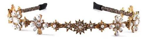 Diadema Barroca De Perlas For Mujer, Estilo Geométrico De H