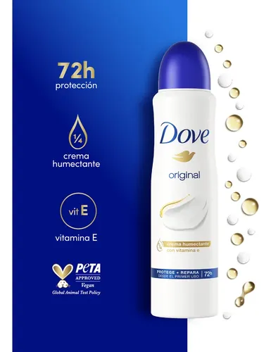 Dove Original Antitranspirante Aerosol Femenino 150ml Femenina