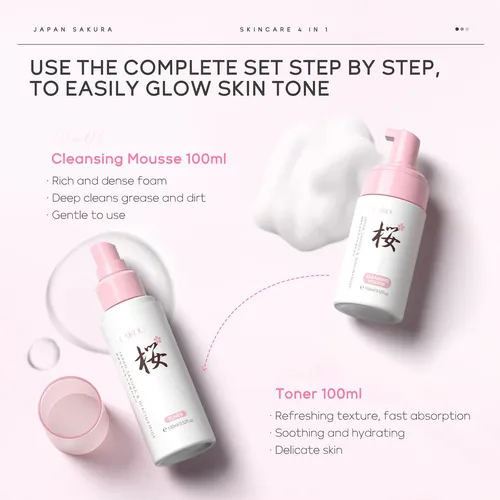 / Set De Regalo Laikou Pro Japan Sakura De 4 Piezas, Kit De+