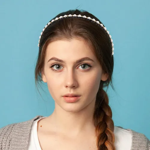 2 Piezas Aros De Pelo Con Perlas Delicados Diadema Antidesli