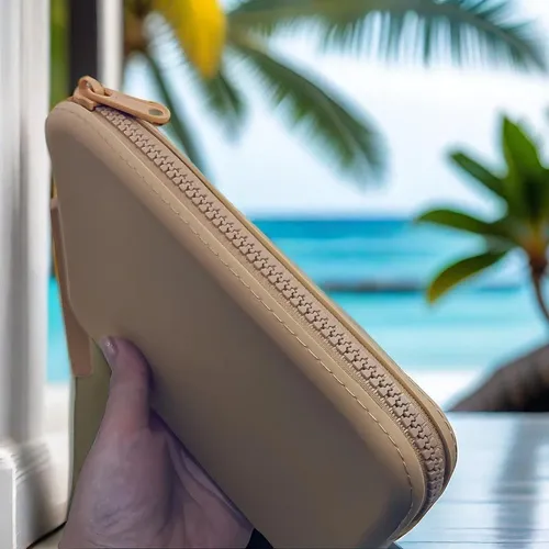 Bolsa De Cosméticos De Silicona Fácil De Transportar, Tarjet