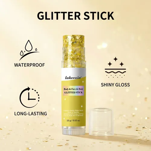 *=gel Corporal En Barra Con Purpurina, Impermeable Y Durader 01 Golden