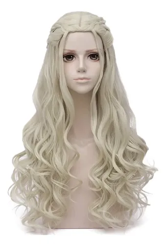 Peluca Para Cosplay, Pelo Rubio, Sintética, Larga, Para Muje