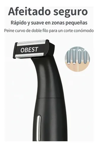 Depiladora Eléctrica 2 En 1 Recortadora Bikini Batería Negro