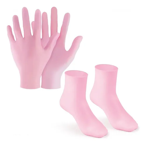 Medias Y Guantes Hidratantes Rosa Para Manos Y Pies Secos