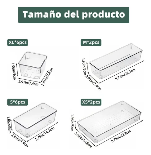 Organizador De Cajones Joyas Maquillaje 16 Pzas De Plástico