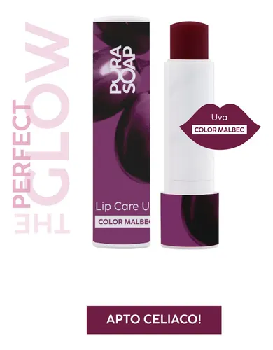 Bálsamo Labial Hidratante Con Color Uva Malbec Pura Soap