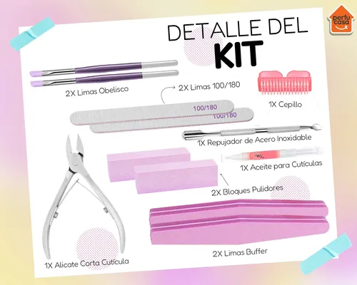 Kit Cuidado Uñas Esculpidas Manicura Pedicura Set Insumos