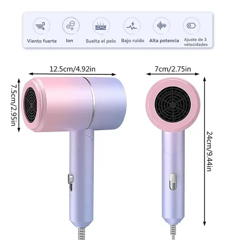 Secador De Pelo Iónico Portátil Plegable Multi-colored