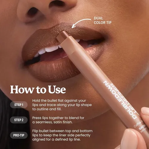 Delineador/bálsamo Sacheu Doubledown Labios, Color Satinado