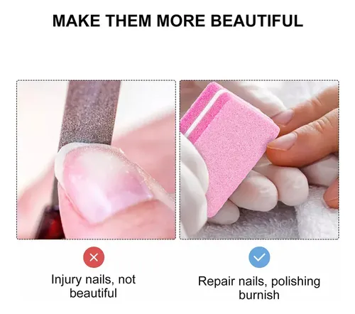 Nueva Mini Lima De Uñas Con Esponja, Doble Cara, 100