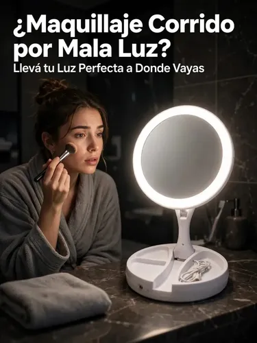 Espejo De Maquillaje Con Luz Led Color Blanco