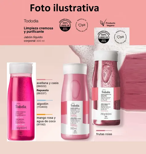 Jabon Liquido En Gel Frutas Rojas Tododia Natura Vegano