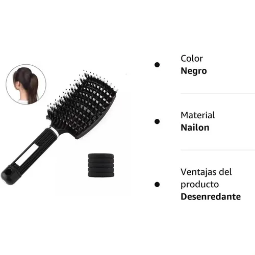 Cepillo Para Cabello + 5 Ligas Antitiro Y Masaje (xy)