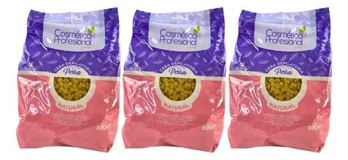 Kit X3 Ceras En Perlas Natural Cosmética Profesional 800g