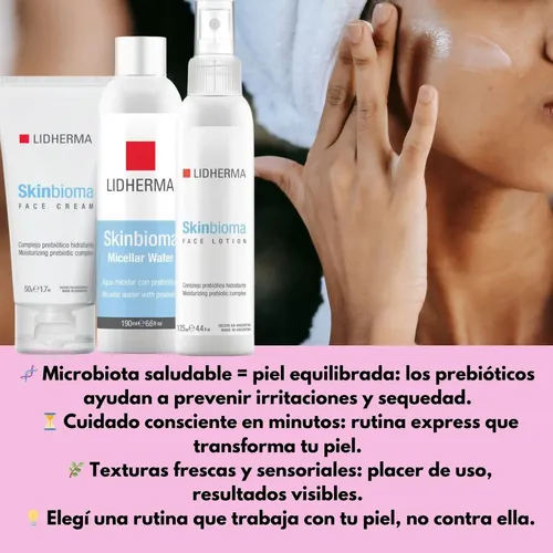 Rutina Facial Lidherma Completa Skinbioma Hidratante Kit X 3
