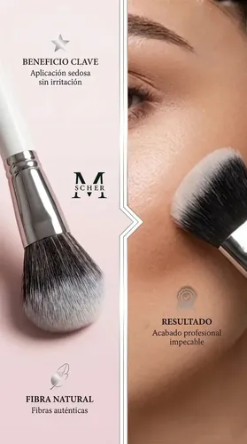 Set Premium 9 Brochas De Maquillaje Profesional + Estuche de Melody Scher Blanco