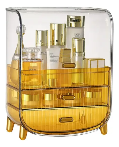 Caja Porta Cosméticos Organizador Transparente C/tapa Diseño