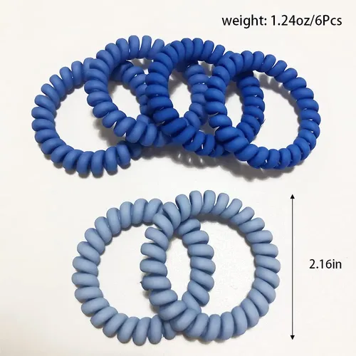Cintas De Pelo En Espiral Zhoumeiwensp De Plástico Mate Azul