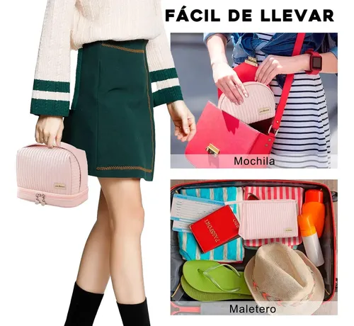 Neceser De Viaje Para Maquillaje, Estuches Y Bolsa 3 Piezas