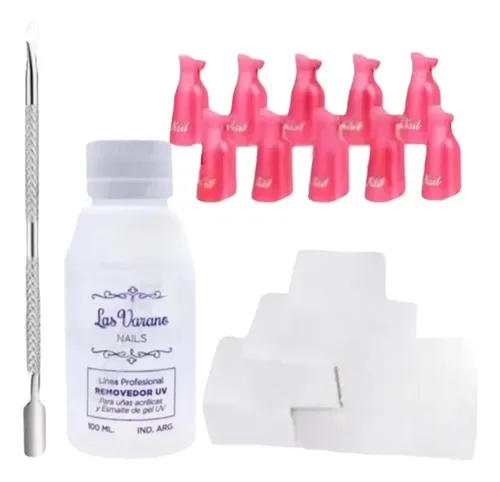 Kit Removedor Uv Broches Wipes Quita Esmalte Semi Permanente