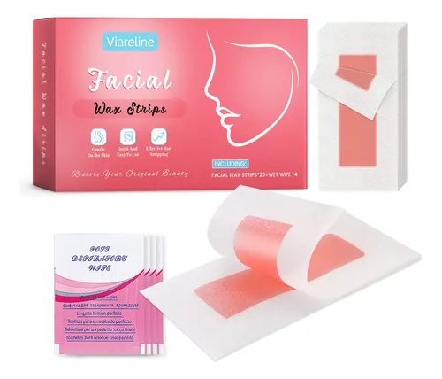 Bandas De Cera Facial Con Aloe Vera Y Ácido Hialurónico