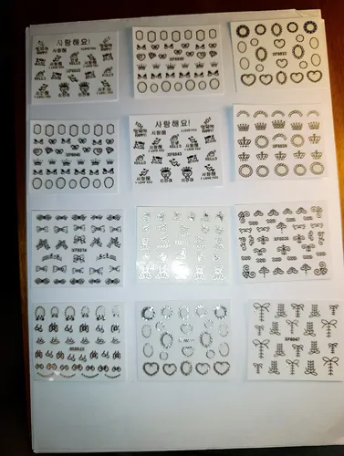 90 Stickers Para Uñas Dorados Y Plateados