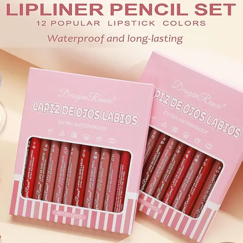 Combo Delineadores Labios 12 Colores Denestup