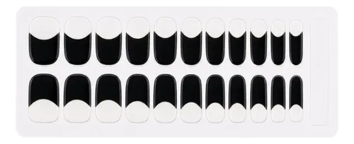 Tiras De Uñas Gel X22u Adhesivas Premium – Uv Free Francesita Negra