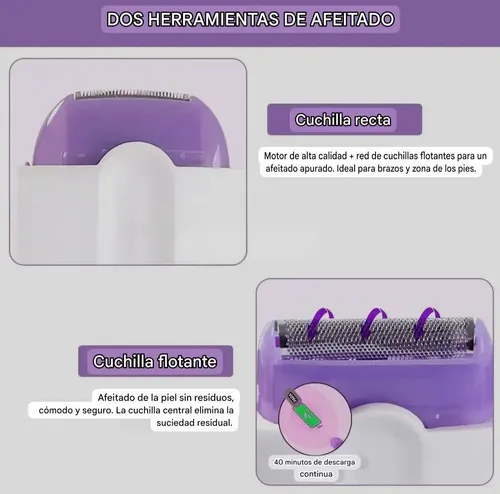 Depiladora Portátil Recargable Lithium Ion Facial Corporal