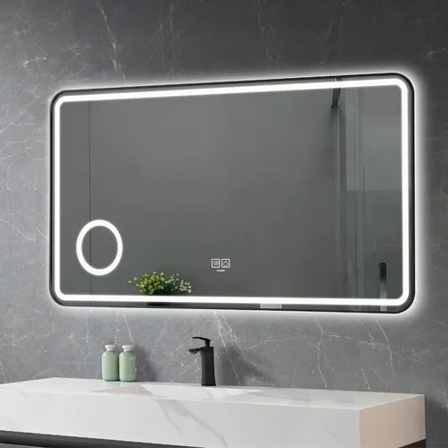 Espejo Led Rectangular 110×60 Con Lupa Antiempañante Macson