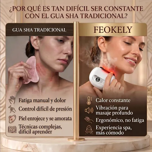 Gua Sha Eléctrico Masajeador Facial 9 Niveles Calor Y Green