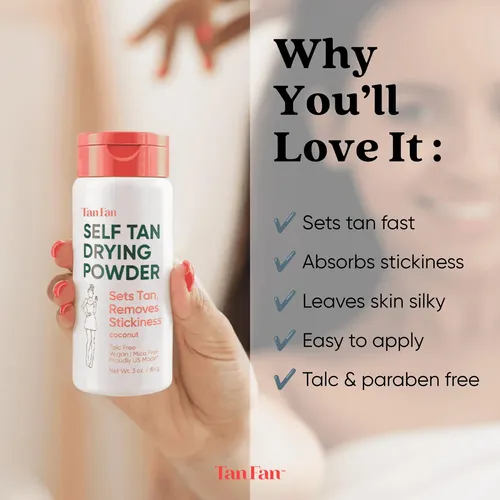 Autobronceador Tan Fan, 85 G, Coco, Vegano, Sin Talco