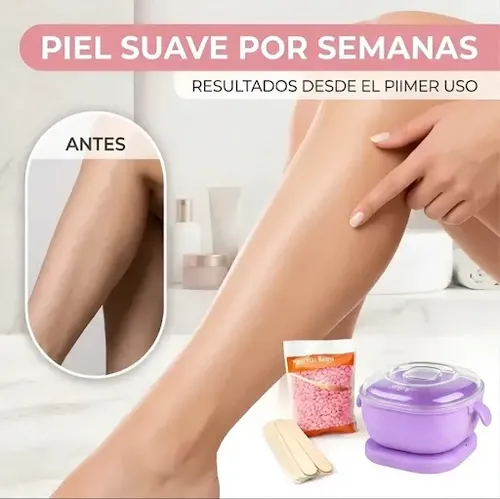 Kit Depilación Calentador Plegable De Cera 3 En 1 Silicona