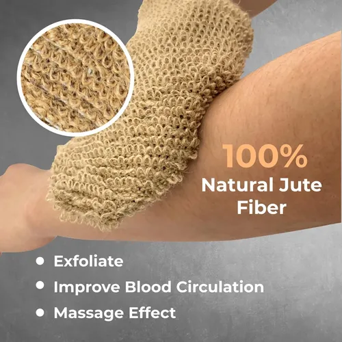 Juego De 2 Guantes De Yute Para Ducha Y Baño Exfoliantes