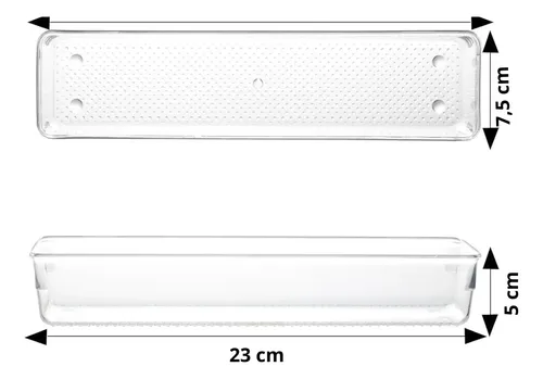 Organizador Acrílico Escritorio Cajon 23×7,5×5 Cm Pack X3