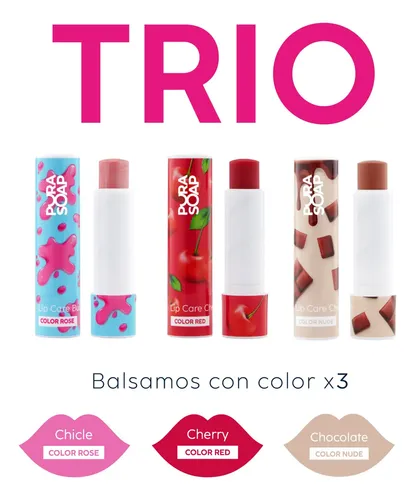 Bálsamo Labial Hidratante Con Color Set X3 – Pura Soap
