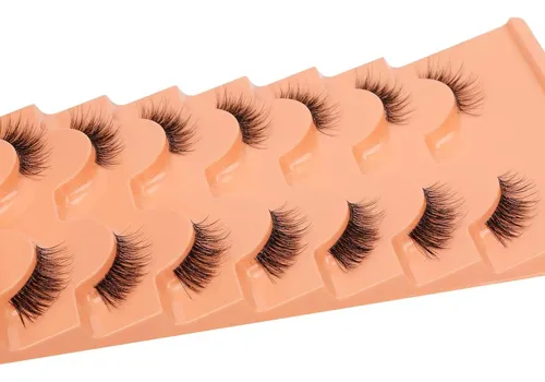 Pestañas Postizas Medio Eefofnn Look Natural 7 Pares