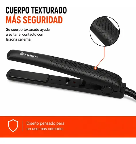 Planchita De Pelo Plancha Pelo Cabello Cerámica Suzika Pl047 Color Negro