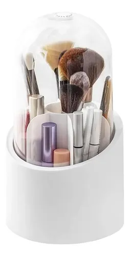 Organizador De Maquillaje Giratorio Para Brochas Con Tapa