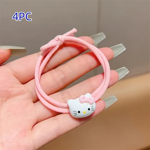 4 Coleteros Hello Kitty De Alta Elasticidad, Regalo Para Mej Juego De 4 Piezas Hello Kitty