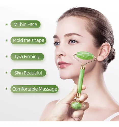 Rodillo De Masaje Facial Jade Roller Aecw Natural Jade