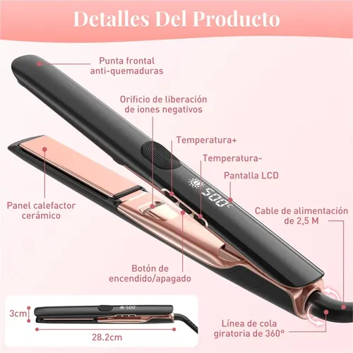Plancha De Cabello Profesional 500f Alta Temp Iones Negativo