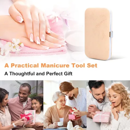 Juego De Manicura Hold-u-dream 7 En 1 Acero Inoxidable Oro