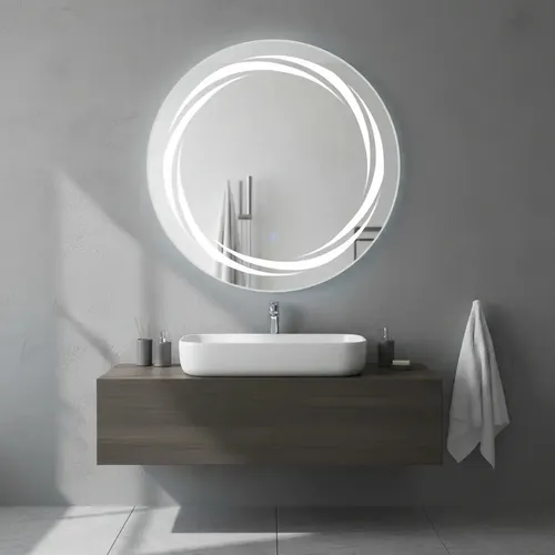 Espejo Redondo LED AZ con Luz Cálida de 60 cm para Baño