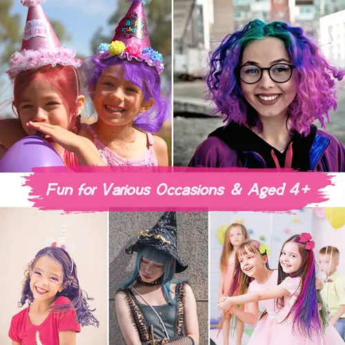 Tiza Para Cabello Tallsocne 8 Colores Lavables Para Niños