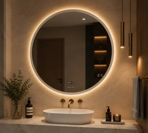 Espejo Digital Luz Led Circular 70cm Táctil Desempañador
