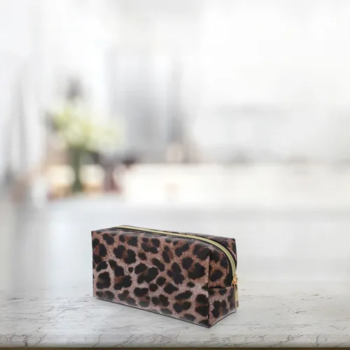 Bolso Organizador De Maquillaje Estampado Leopardo
