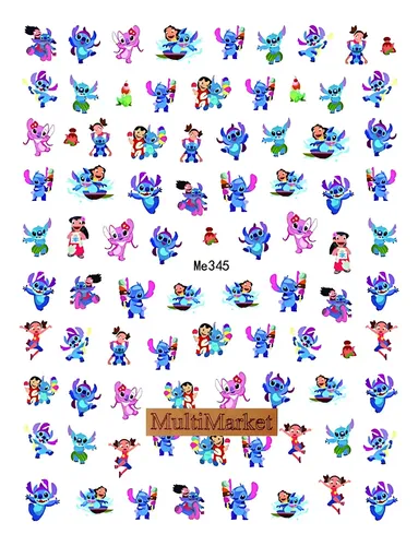 Plancha Stickers Autoadhesivos Para Uñas Motivos Infantiles